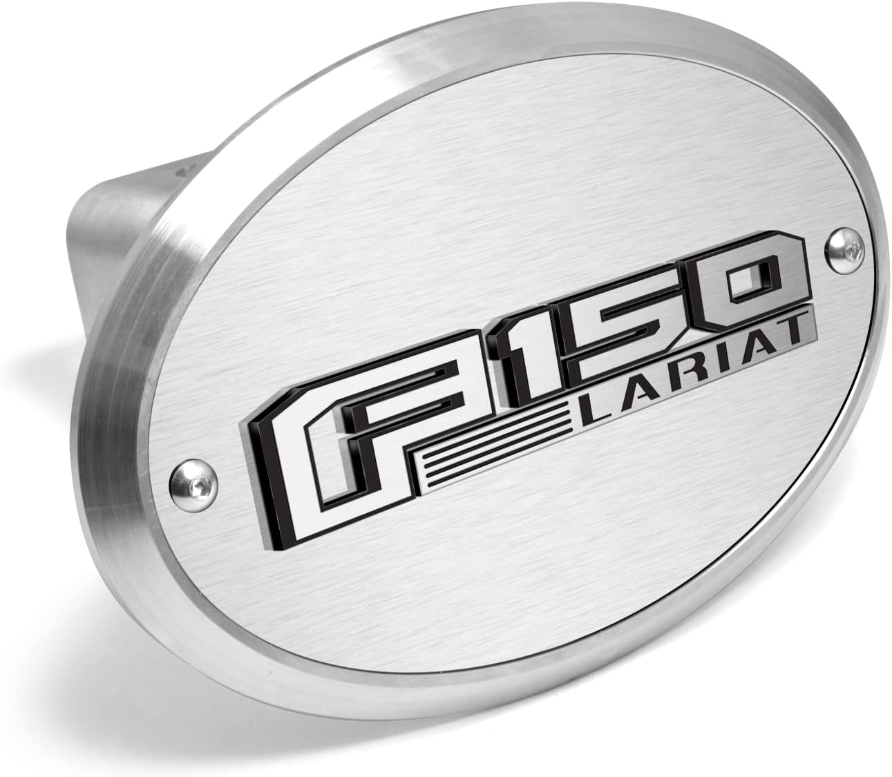 Hecho para Ford F-150 Lariat 3D Logo en la cubierta de enganche de remolque de aluminio cepillado ovalado de 2 pulgadas