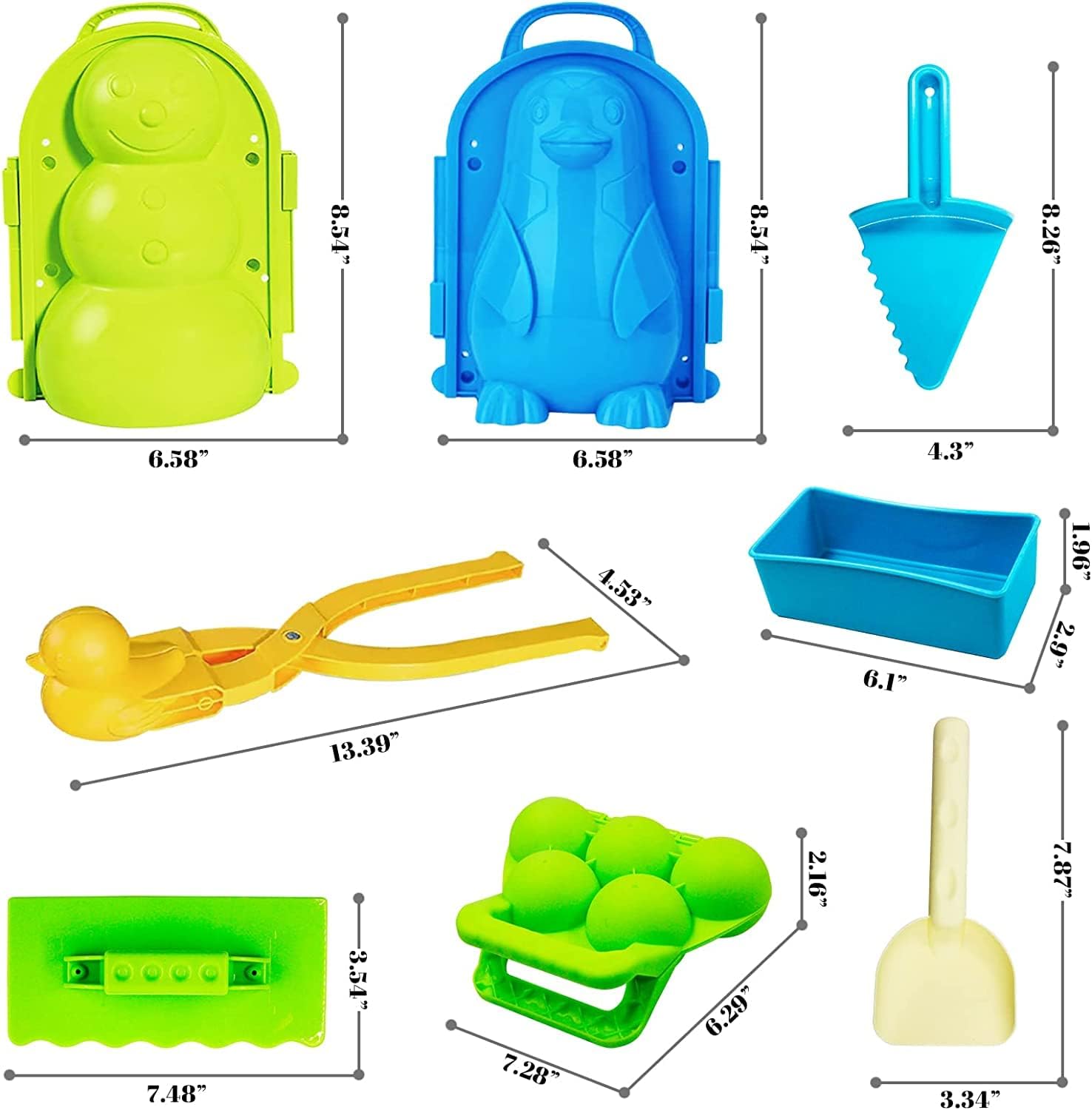 JOY SPOT! 20 herramientas para hacer bolas de nieve, juguetes de nieve para niños y adultos, kit de juego de bolas de nieve, juguetes al aire libre