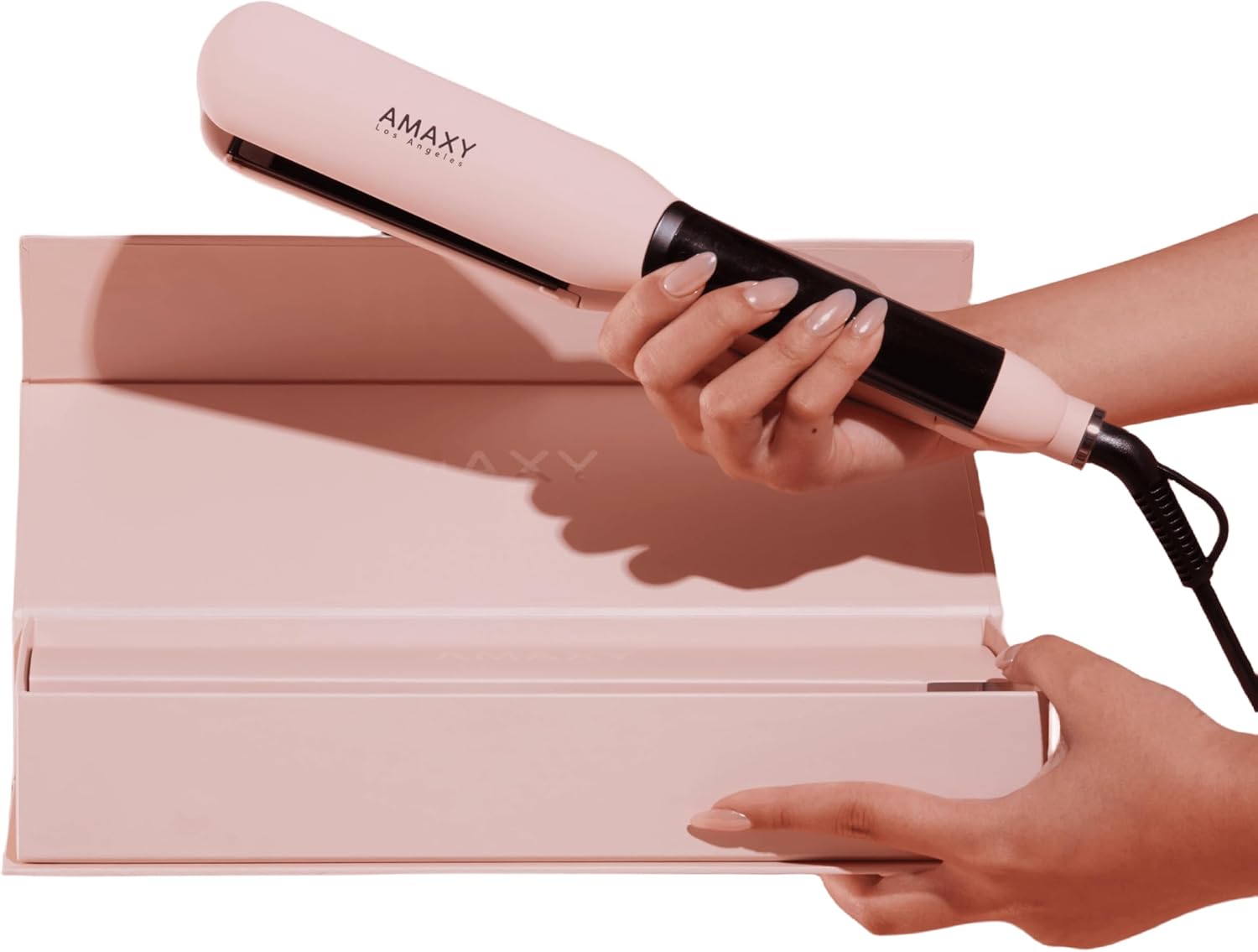 Plancha plana profesional de nanotanio infrarrojo real  Tecnología de calentamiento instantáneo con control de temperatura de 450F en 30 segundos,