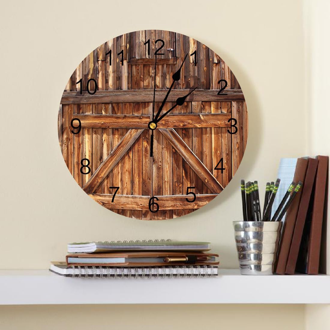 Reloj de pared silencioso sin tictac decorativo para cocina, dormitorio, baño, oficina, sala de estar, cuarto de lavado, hogar, funciona con pilas,