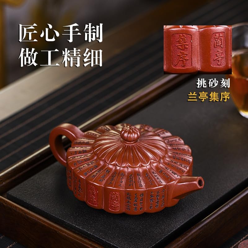 Tetera Zisha hecha a mano, té chino Yixing de arcilla morada de 10.8 onzas, infusor chino de Kungfu Brew té de hojas sueltas
