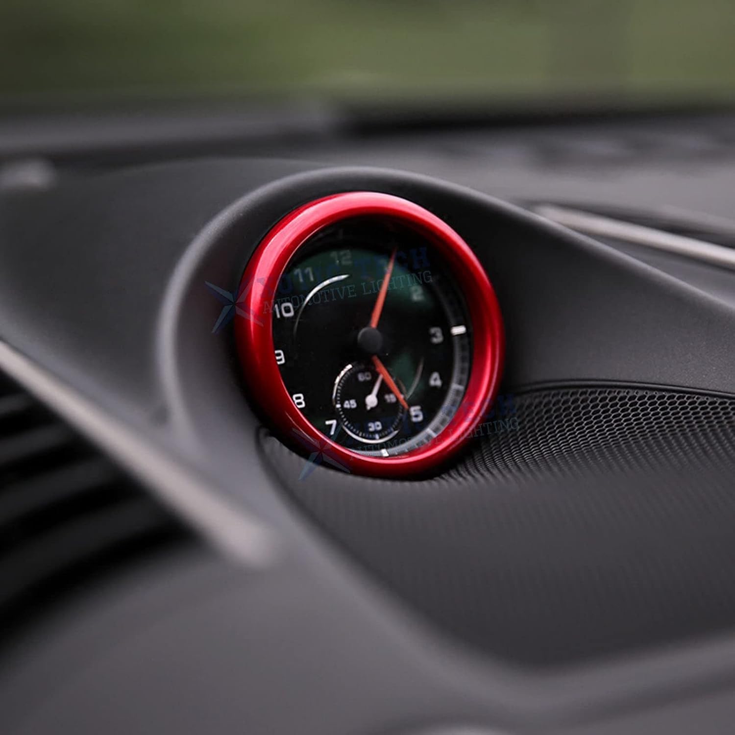 Xotic Tech – Marco de instrumento, marco de instrumento, para salpicadero, compatible con Porsche Macan 2015-up, 718 Cayman Boxster 2016-2018 (rojo)