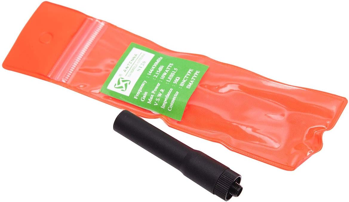 ABBREE – Mini antena de radio de jamón hembra SMA de 2.7 pulgadas de doble banda VHF UHF 144MHz430MHz antena Walkie Talkie para GMRS Radio BAOFENG