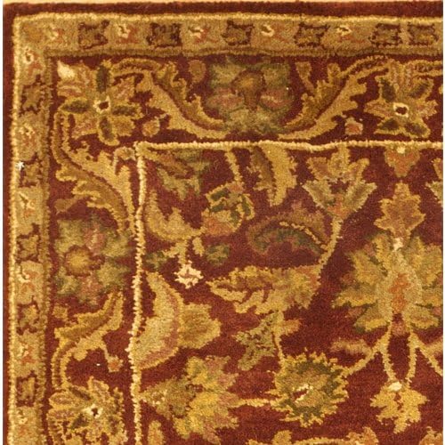 SAFAVIEH Antiquity Collection AT52B – Alfombra de lana tradicional oriental de primera calidad, hecha a mano, 3 x 5 pies, color vino y dorado