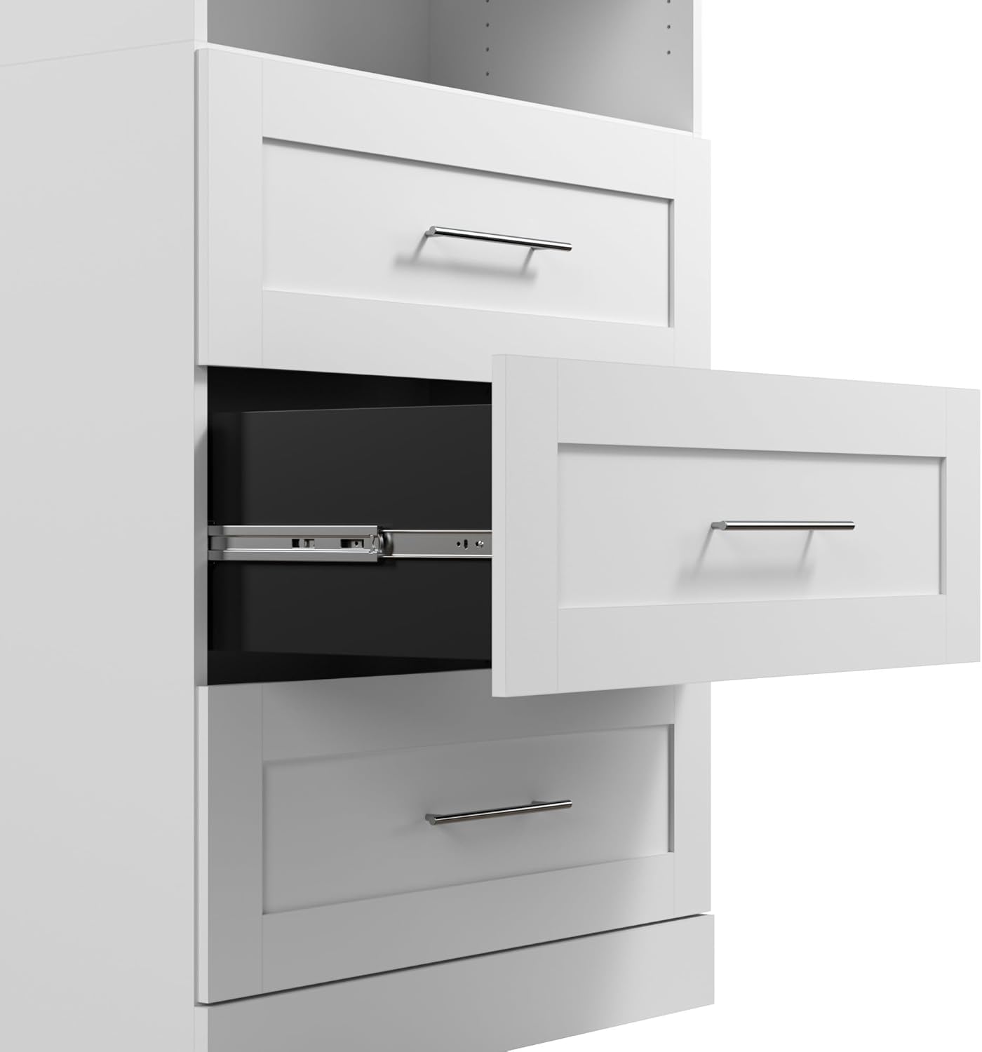 Bestar Pur – Juego de 3 cajones para organizador de armario Pur 36W en color blanco