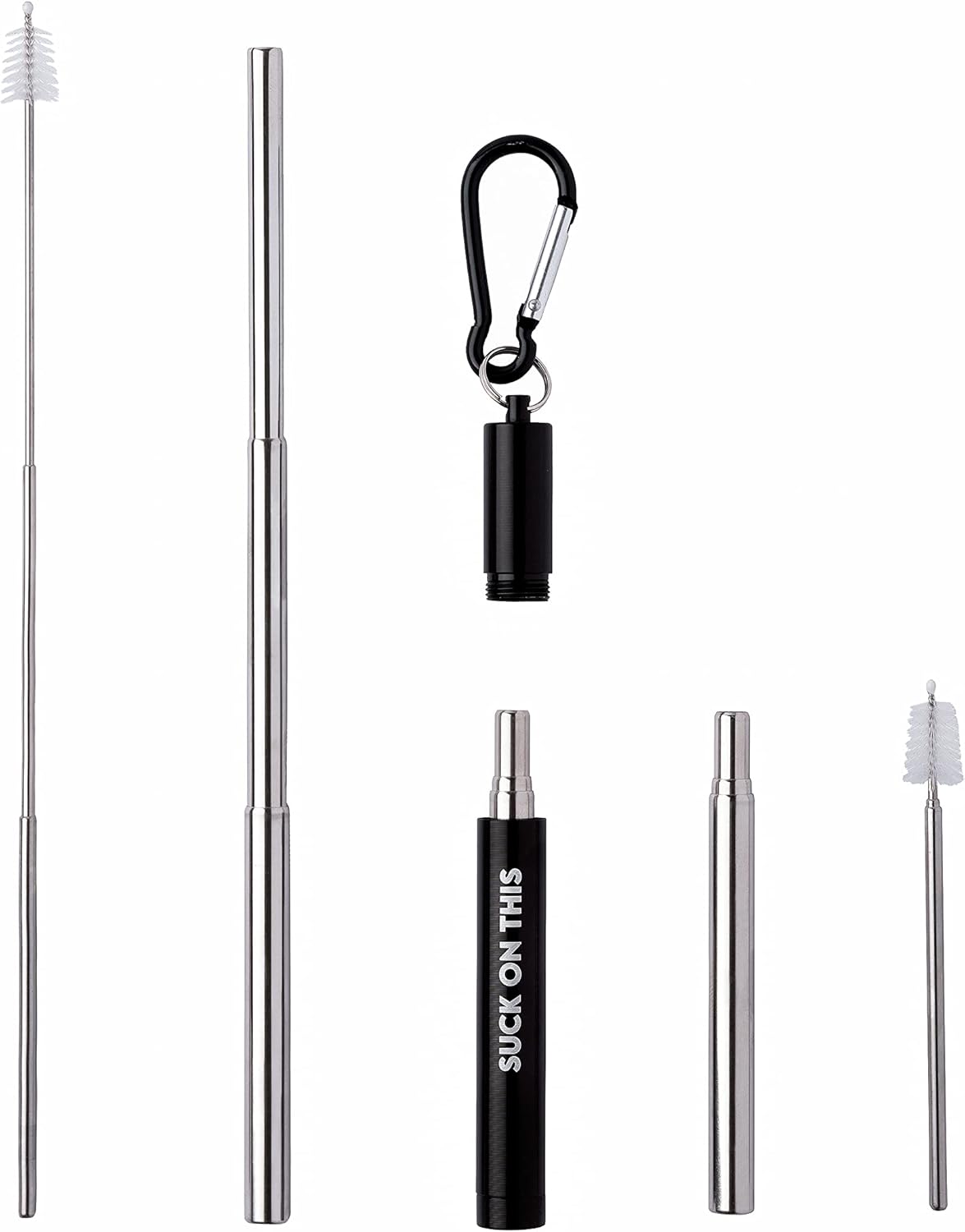 MilkToast Brands Suck On This Reusable Metal Straws, un regalo sarcástico y ecológico (verde) Talla única