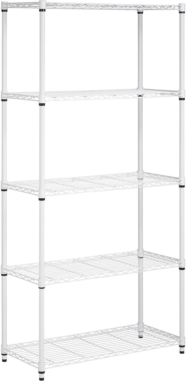 Honey-Can-Do Estantería ajustable resistente de 5 niveles con capacidad de estante de 350 libras, color blanco SHF-09623 blanco