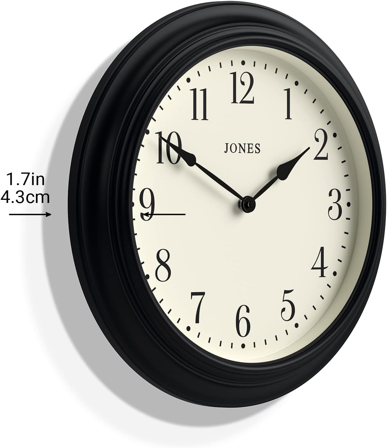 JONES CLOCKS Supper Club – Reloj de pared grande, diseño tradicional, decoración del hogar, reloj de sala de estar, decoración de casa de campo,