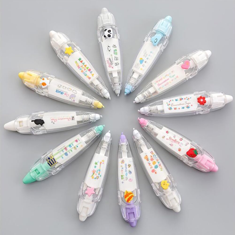 Ally-Pocket – Bolígrafo de cinta decorativa tipo prensa de animales lindos para bricolaje, cinta Washi de corrección para álbumes de recortes,