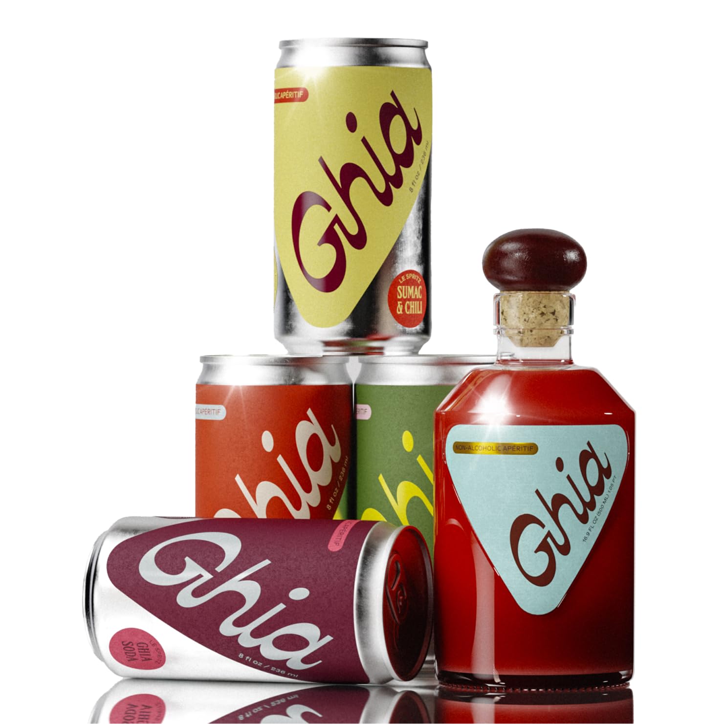Ghia Caja de regalo sin alcohol para primer sorbo, incluye mini apéritif (8.5 fl oz) y paquete de 4 variedades Le Spritz (OG Spritz, lima + sal,
