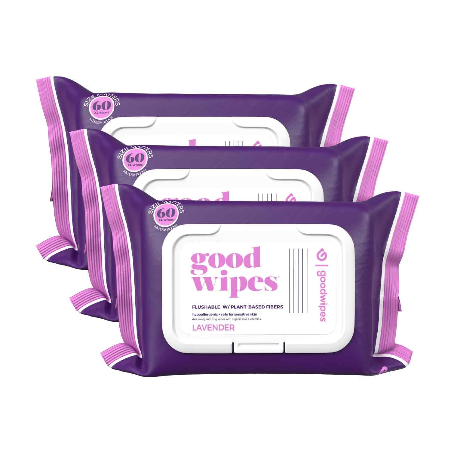 Goodwipes Toallitas desechables para glúteos hechas con botánicos calmantes y aloe – Dispensador de toallitas húmedas suave y suave para uso