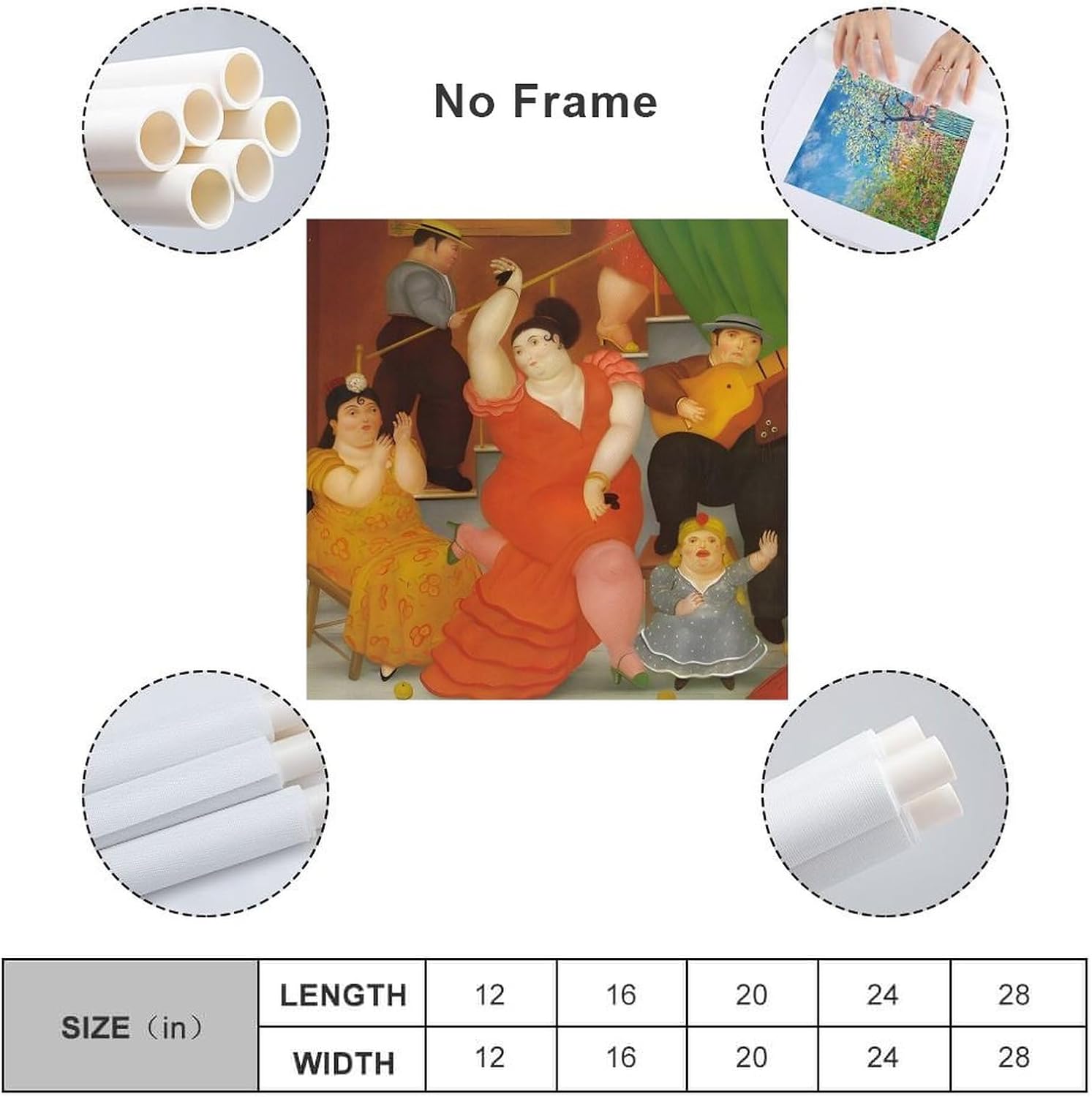 YWVWY Flamenco por Fernando Botero – Póster artístico de humor vívido y llamativo de cuerpo completo, póster para decoración del hogar, arte de