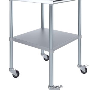 AmGood Mesa de acero inoxidable de 30 pulgadas de largo x 30 pulgadas de profundidad con ruedas AmGood Mesa de acero inoxidable de 30 pulgadas de largo x 30 pulgadas de profundidad con ruedas
