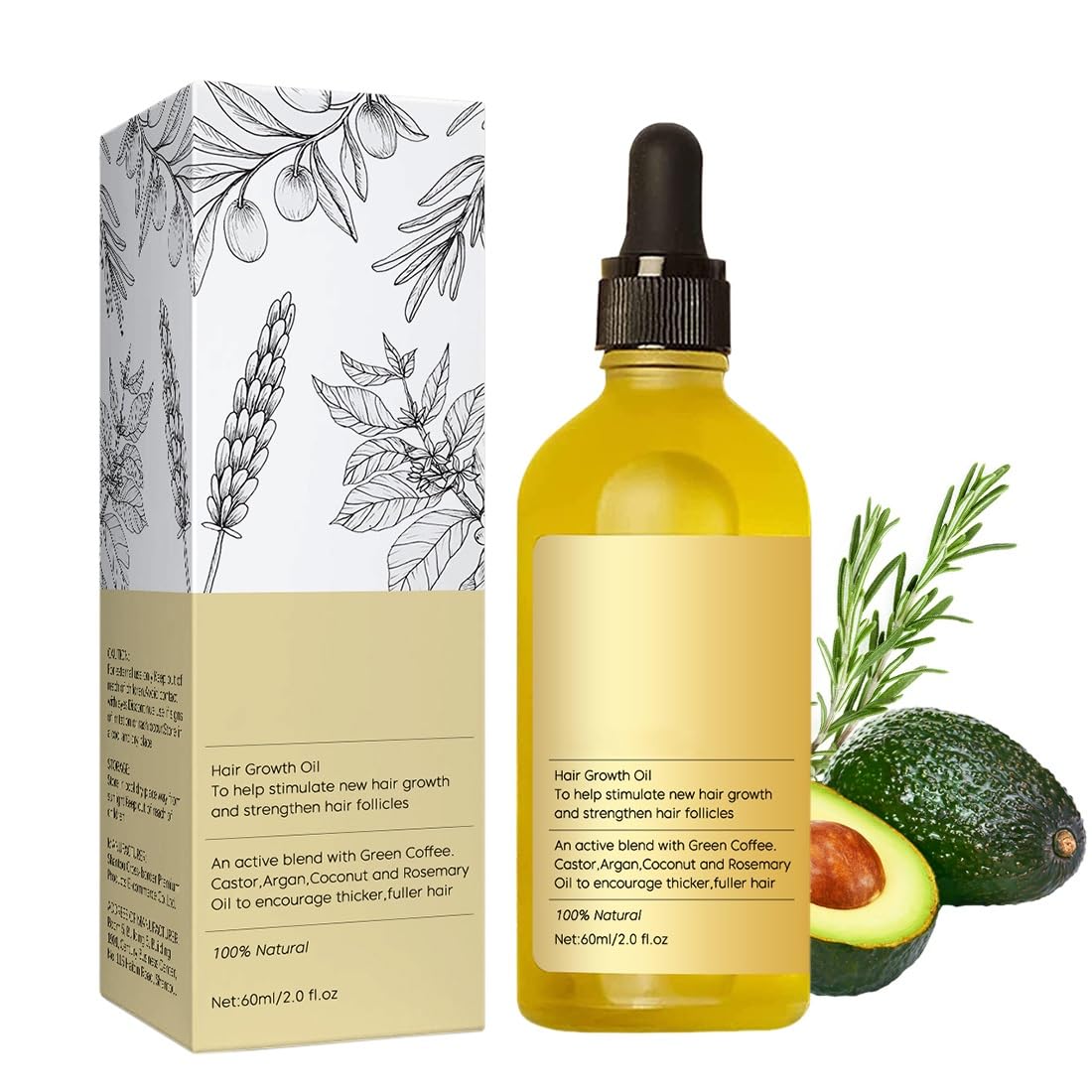 Tiworld – Aceite natural para el crecimiento del cabello, aceite natural vegano para el crecimiento del cabello, aceite de romero orgánico para el
