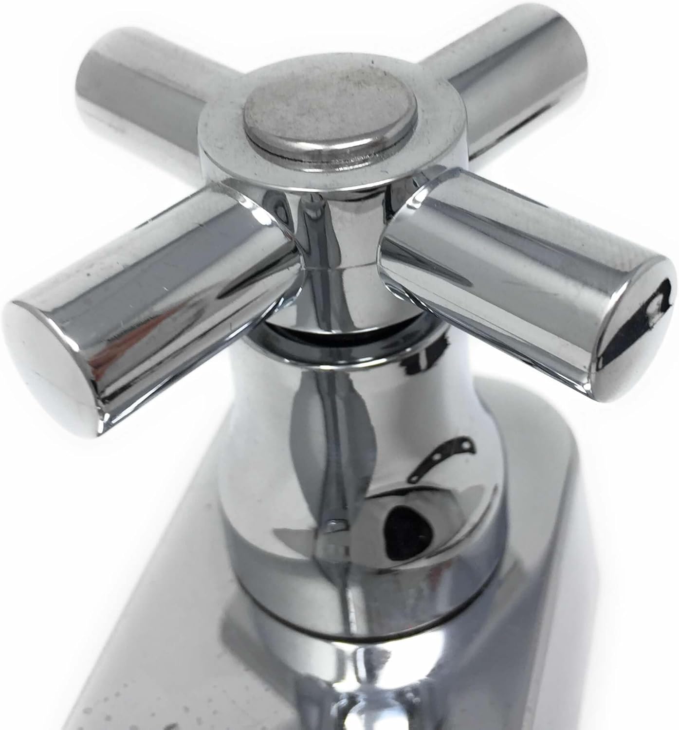 Grifo de cocina de plástico con boquilla de acero inoxidable acabado cromado con construcción duradera Juego central de 8 pulgadas, ADA 1205 P sin