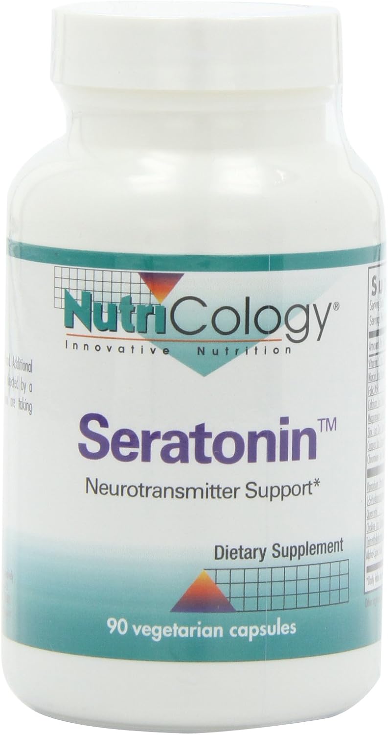 Nutricology Suplemento de seratonina  Serotonina para hombres y mujeres, apoyo calmante, 5-HTP, sueño sereno, norepinefrina, cápsulas vegetarianas