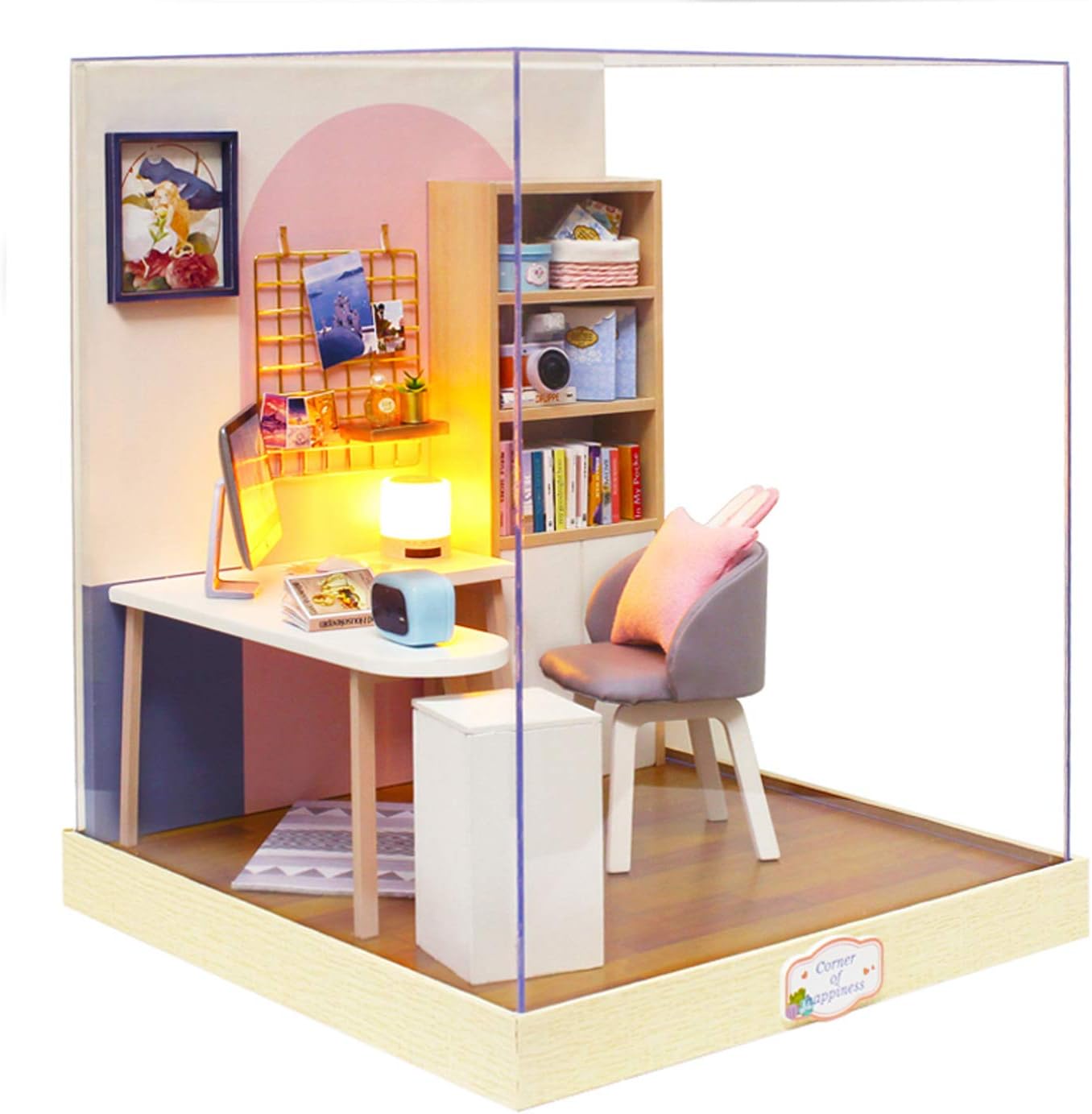 Flever Casa de muñecas Kit de casa de bricolaje en miniatura, habitación creativa con muebles para regalo romántico de arte (mundo de la creatividad)