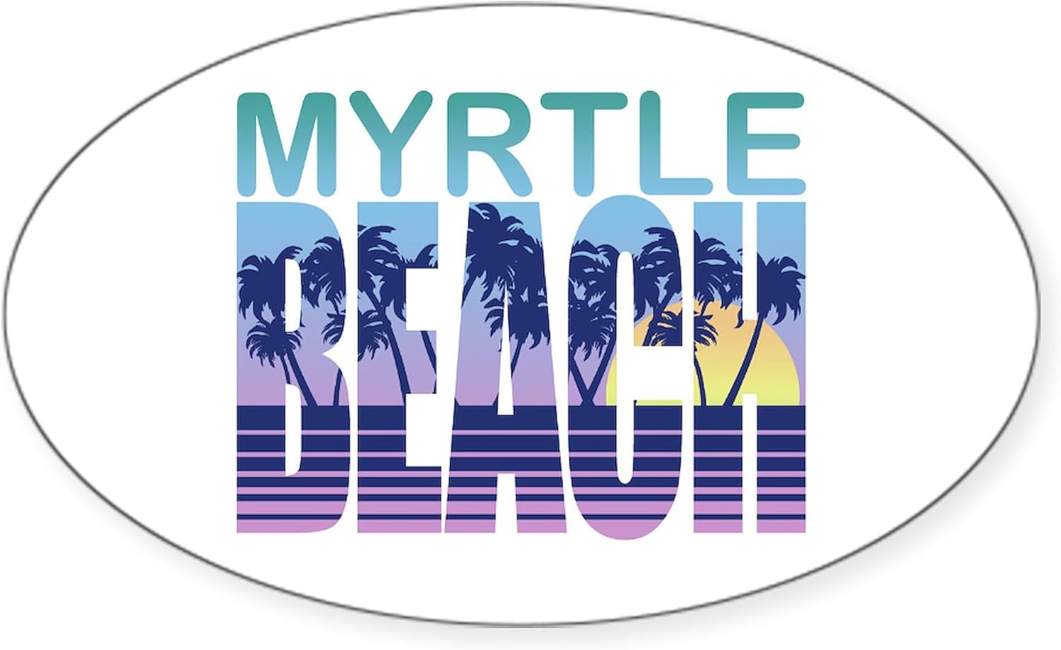 CafePress Pegatina ovalada para parachoques de coche de Myrtle Beach