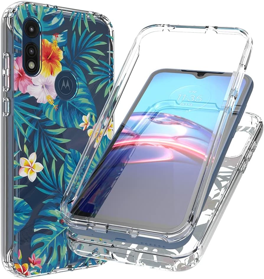 Funda para Moto E 2020, Motorola E 2020 para niñas, bonita funda floral de TPU transparente a prueba de golpes, funda protectora para Motorola Moto