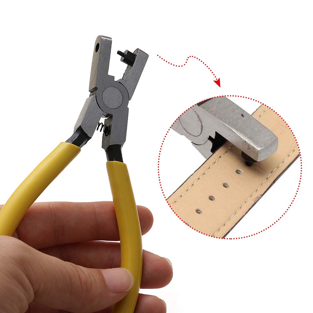 Alicates para perforar agujeros de cuero, universal de 0.079 pulgadas (0.079 in), correa de cuero, herramienta para cinturón, herramienta de