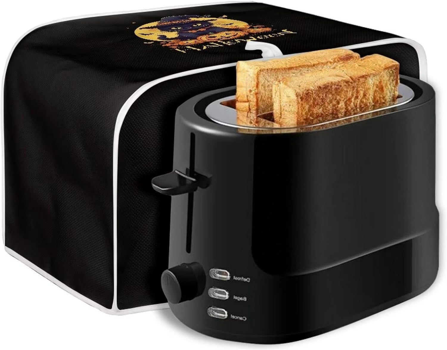 Funda para hacer pan de Halloween, cubierta antipolvo lavable para tostadora de gato de calabaza, 2 rebanadas, cubierta duradera antisalpicaduras,