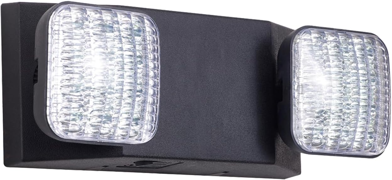 Luces de emergencia con batería de respaldo, accesorios de iluminación de emergencia comerciales LED de dos cabezales ajustables, certificado UL