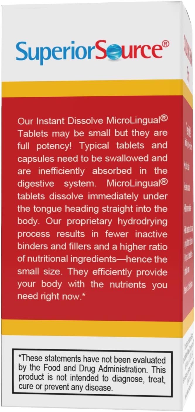 Superior Source Hierro infantil de 5 mg, fumarato ferroso, tabletas microlingües de disolución rápida debajo de la lengua, 100 unidades, de fácil