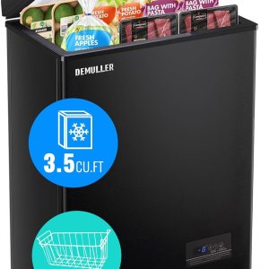 DEMULLER – Congelador de pecho de 3.5 pies cúbicos compacto con control electrónico de temperatura (preciso a 1 ), congelador pequeño independiente DEMULLER – Congelador de pecho de 3.5 pies cúbicos compacto con control electrónico de temperatura (preciso a 1 ), congelador pequeño independiente