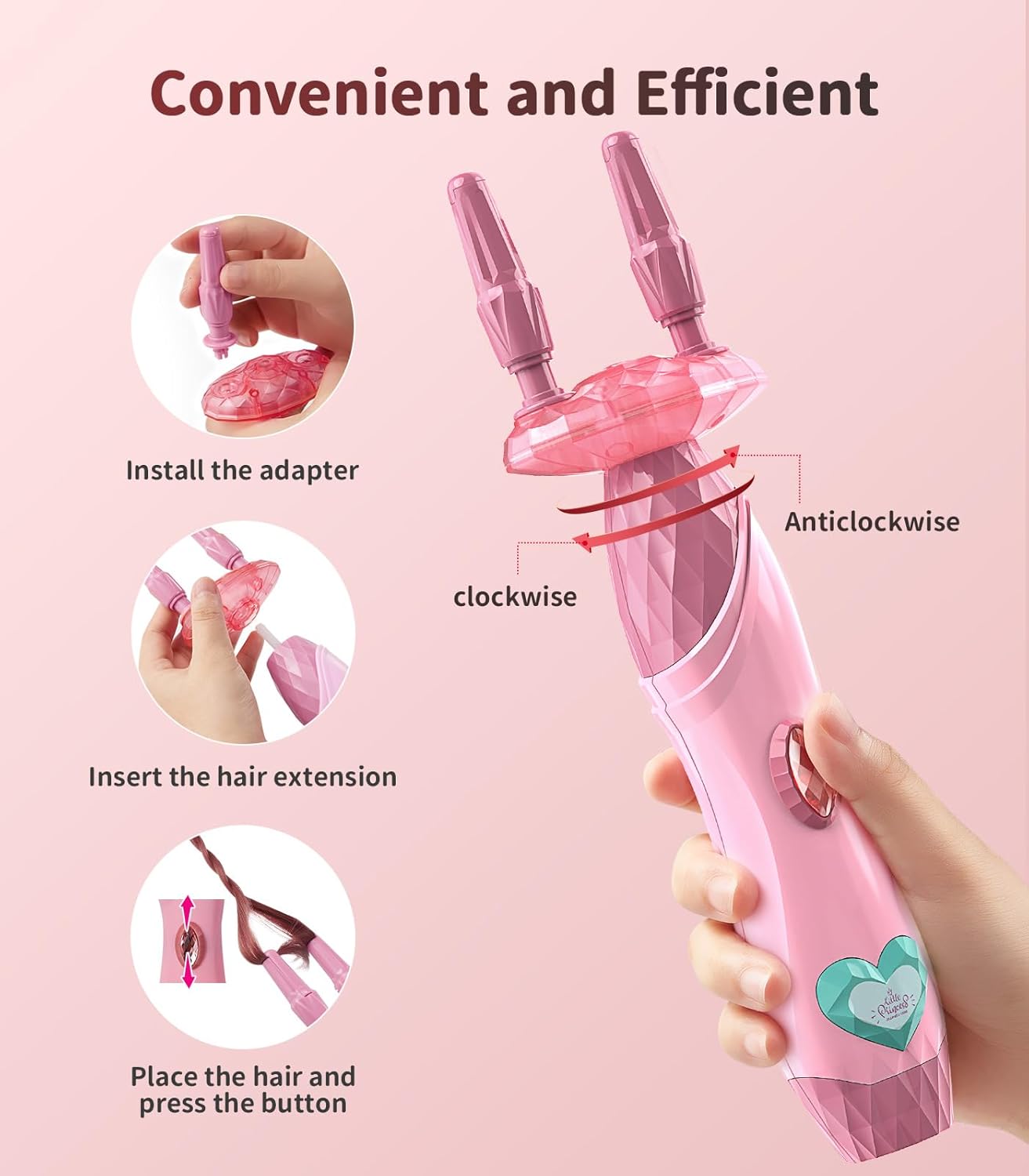 Geyiie Juguetes de peluquería para niños, kit de maquillaje para niñas con cuentas para trenzas de cabello, juguetes de princesa, herramientas de