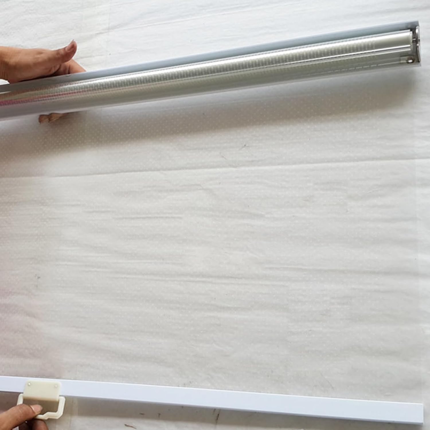 Persianas enrollables transparentes impermeables, a prueba de polvo, se mantienen frescas, persianas de plástico transparente sin cordón con asa,