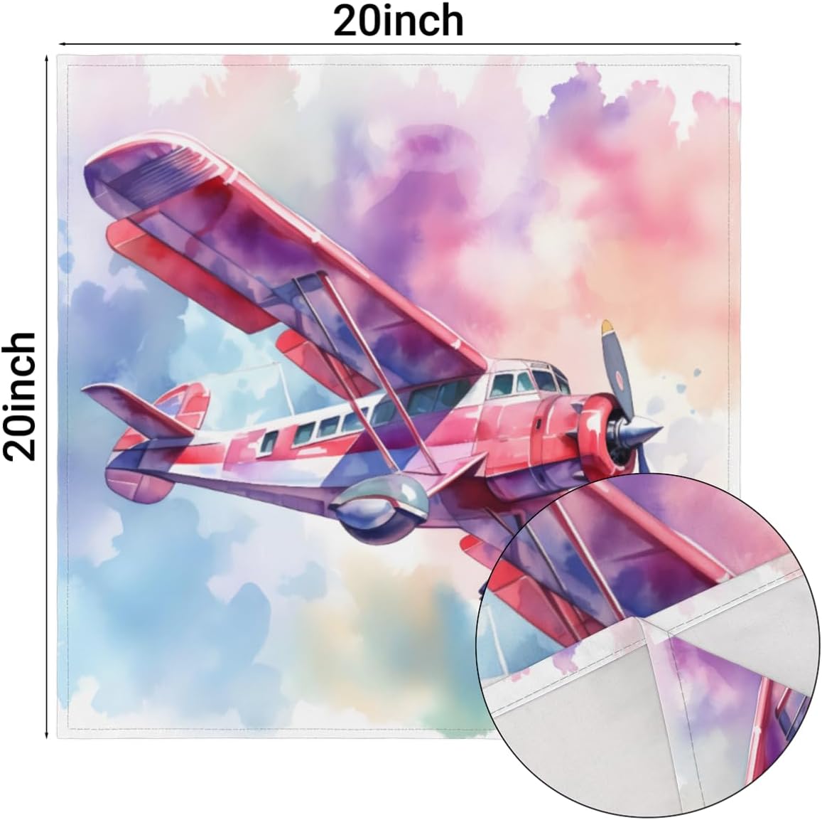 Cloth Napkins Set of 6 Pink Airplanes 20×20 Inch Cloth Napkins Abstract Transportation Washable Reusable Kitchen Dinner Napkins Table Decor for