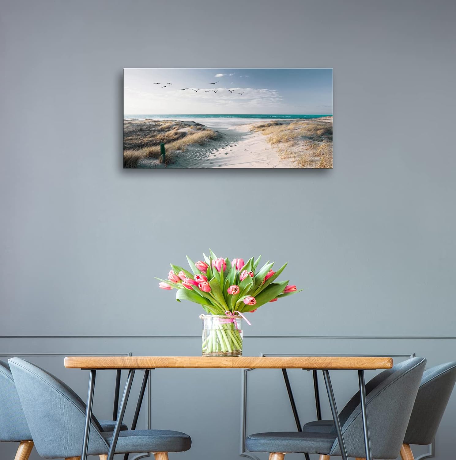 Decoración de pared de playa, lienzo, cuadros artísticos para dormitorio, sala de estar, offico, enmarcado, pinturas de baño, impresiones de sol y