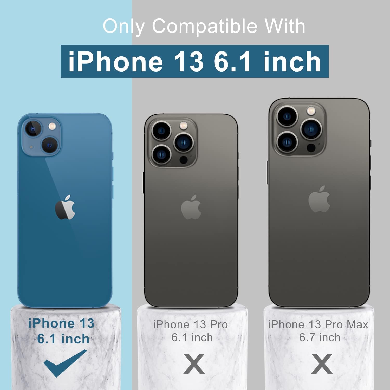 DEENAKIN Funda compatible con iPhone 13 con protector de pantalla, silicona suave y sedosa, funda mejorada para cámara, probada contra caídas de 16