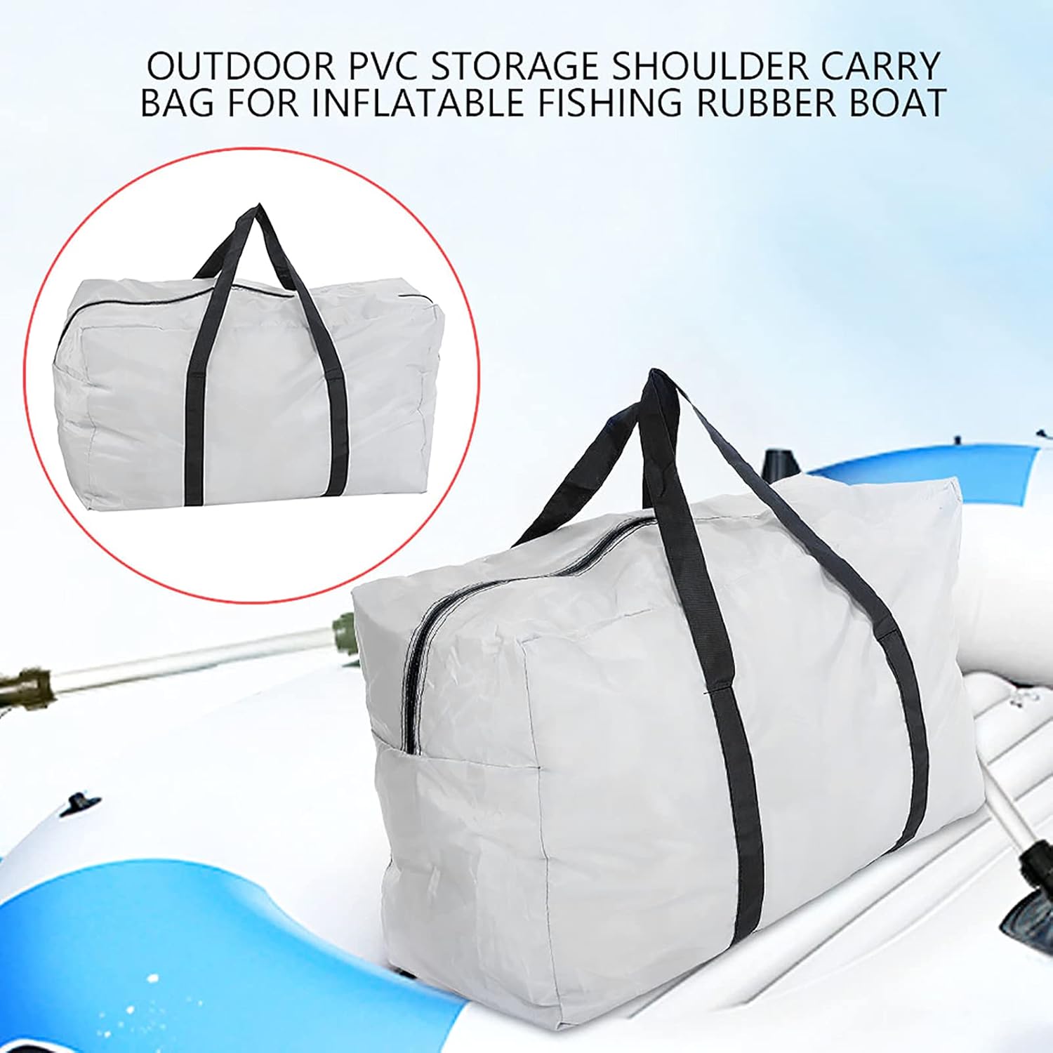 VGEBY Bolsa inflable de transporte para kayak, bolsa de almacenamiento plegable grande para kayak, barco, canoa, mar, pesca, rafting, natación,