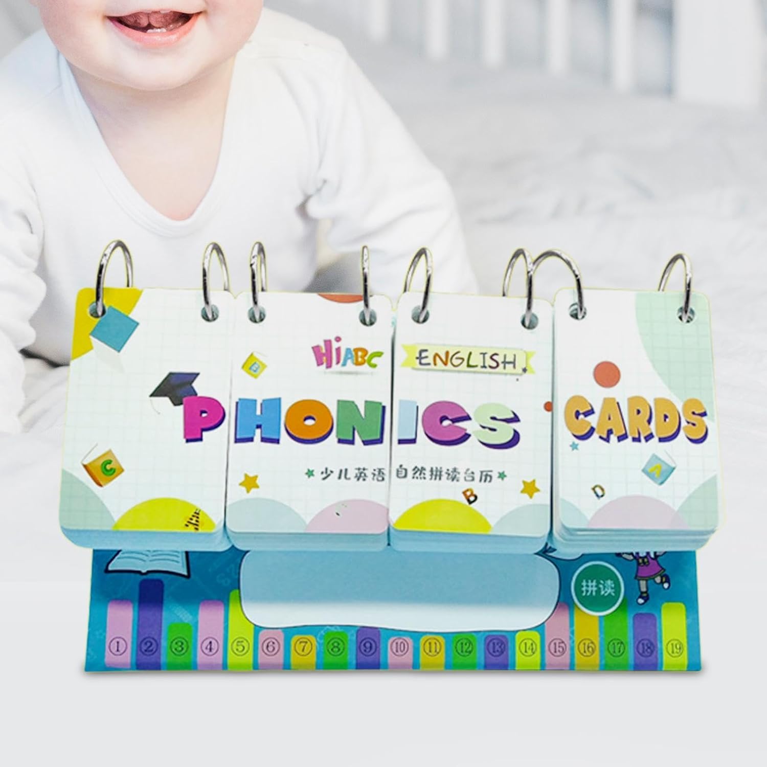 Palabras Tarjetas de memoria para niños pequeños Phonics Alphabet Flashcards Inglés Tarjeta de fonética Calendario de escritorio