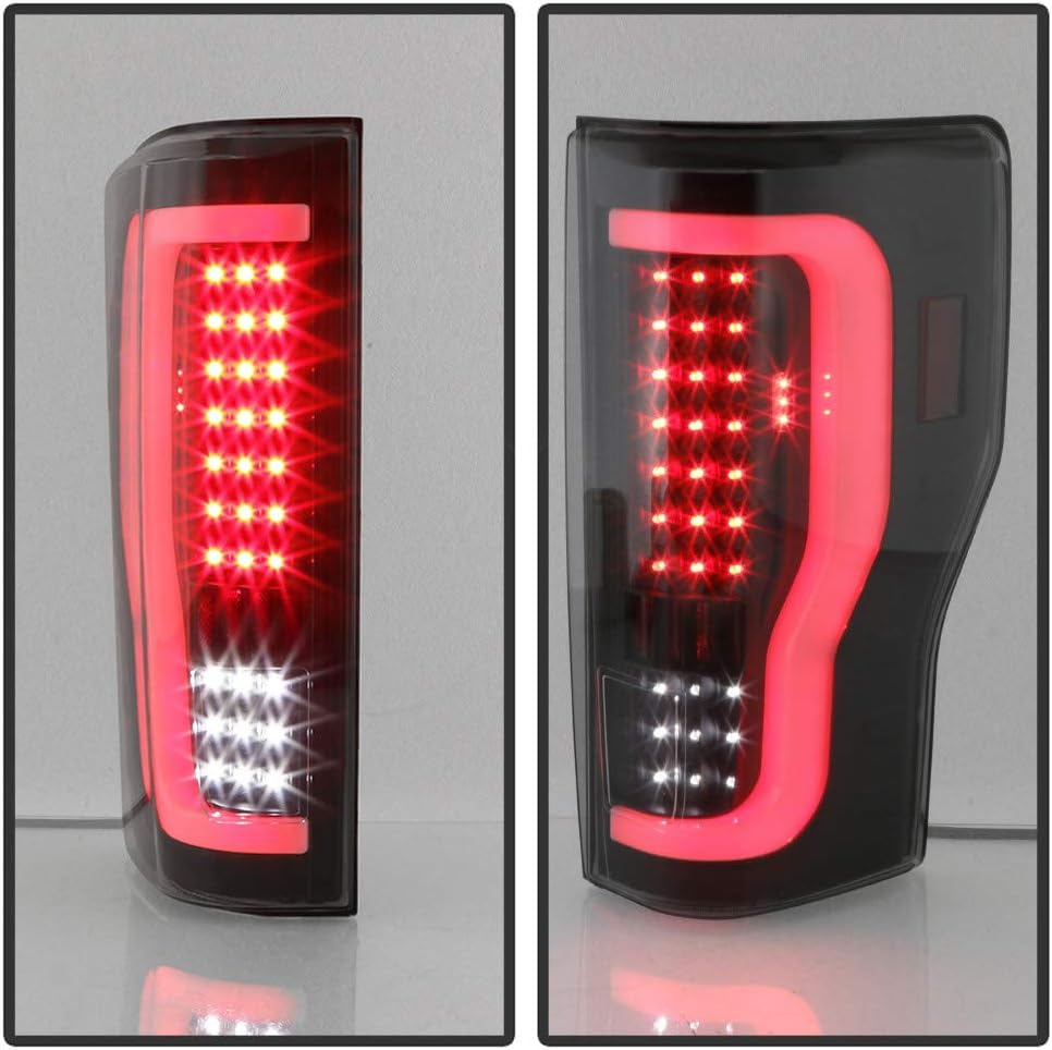 ACANII – Para Black Smoke 2017-2019 Ford F250 F350 Full LED Light Tube Tail LIghts Lámparas de freno