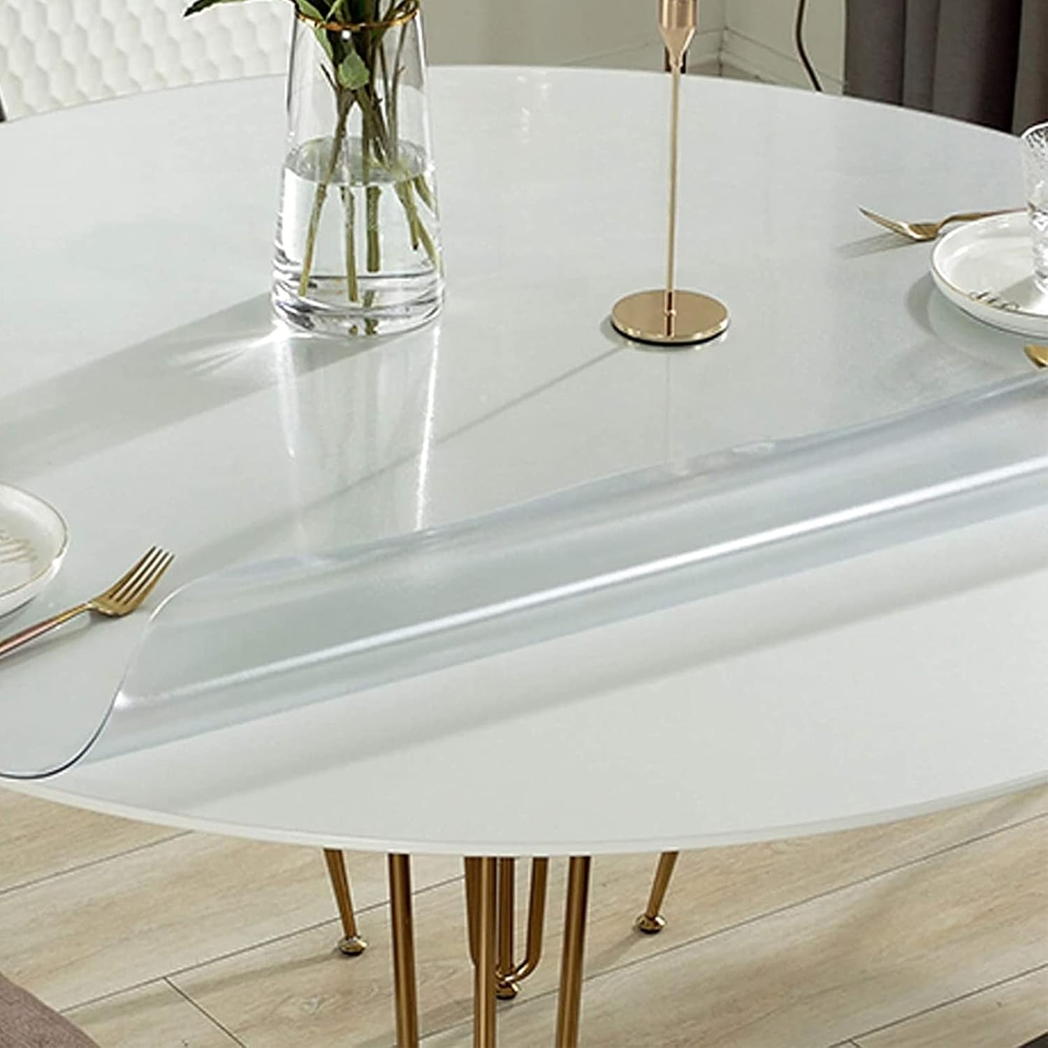 JYFZYTLL Protector de mesa transparente de 0.079 in de grosor, mantel redondo impermeable, diámetro de 16 a 55 pulgadas, almohadillas para mesas de