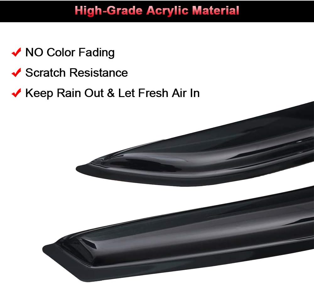 cciyu Deflector de ventana lateral Deflector de ventana Sun Rain Guard Juego de 4 piezas de repuesto para Toyota Camry 2002-2006