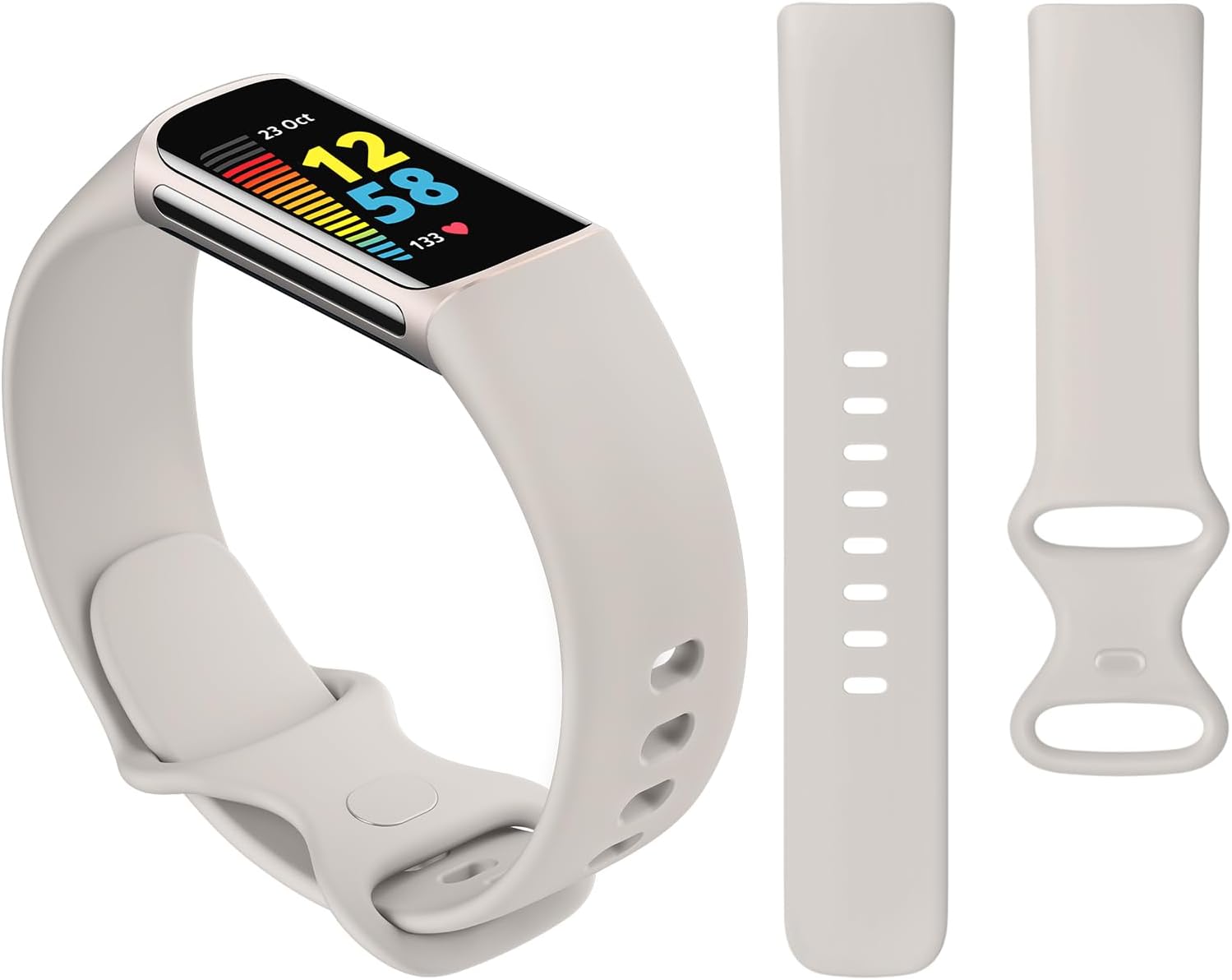 Tobfit Bandas de silicona compatibles con Fitbit Charge 6  Fitbit Charge 5 bandas para mujeres y hombres, correas de repuesto deportivas clásicas