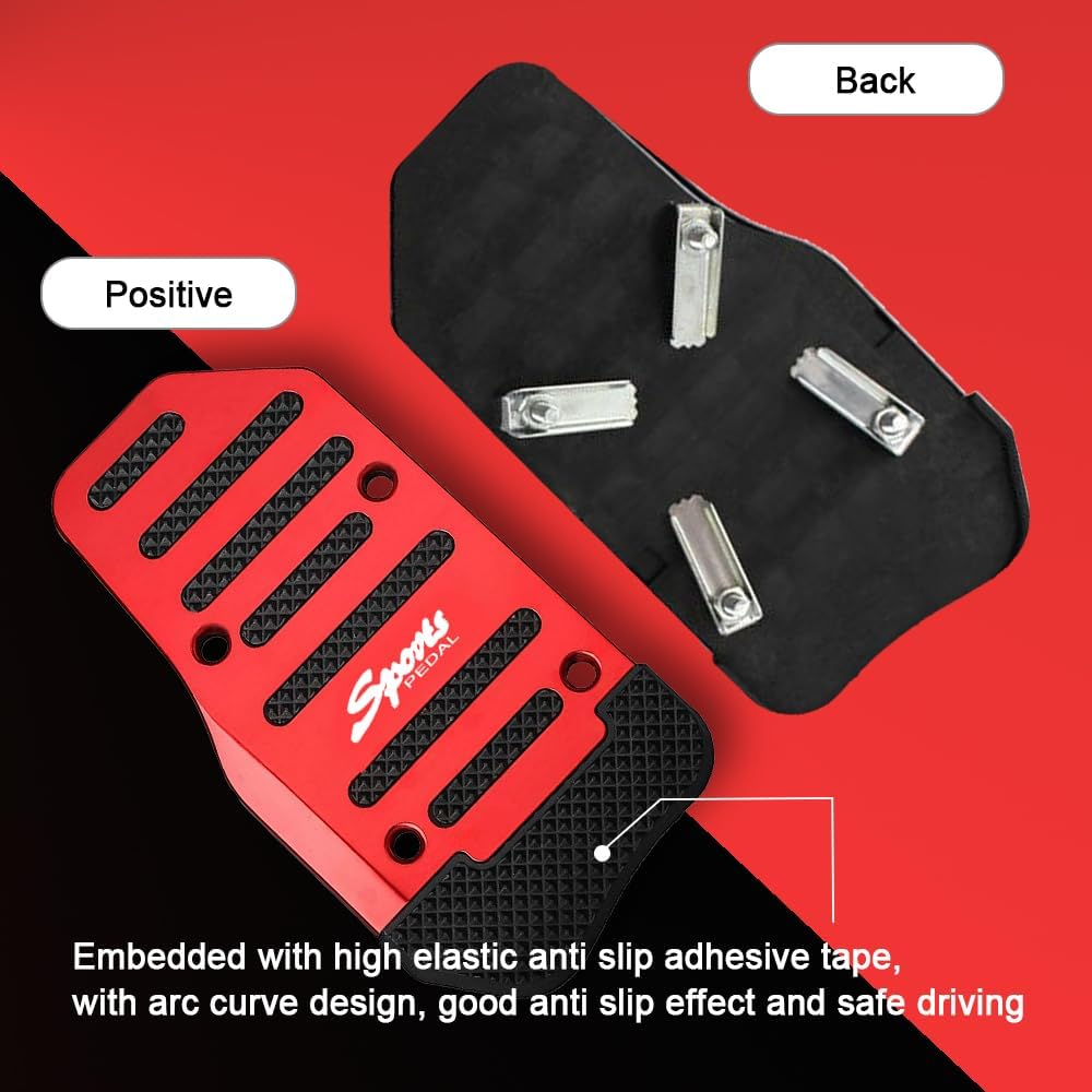 Zufoty 2 almohadillas antideslizantes de aleación de aluminio para automóvil, pedal de freno de automóvil, cubierta de almohadilla de pedal de