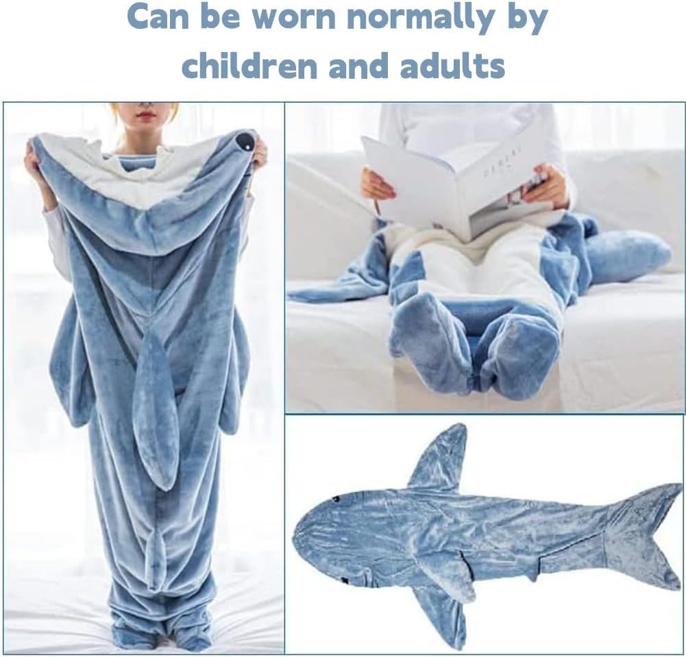 Mantas de tiburones, mameluco de tiburones, mantas de tiburones para adultos, mantas de tiburones súper suaves y acogedoras con capucha de franela,