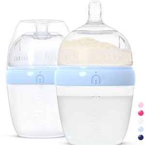 Inttero Biberones anticólicos con dispensador de fórmula azul de 6 onzas, paquete de 2 unidades, flujo lento (azul lindo), esencial para todos los Inttero Biberones anticólicos con dispensador de fórmula azul de 6 onzas, paquete de 2 unidades, flujo lento (azul lindo), esencial para todos los