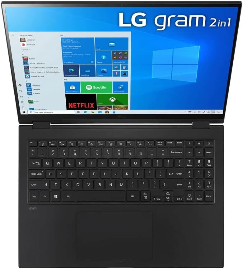 LG Gram – Laptop con pantalla táctil IPS WQXGA (2560×1600) de 16 pulgadas, Intel i7-1165G7 de 4 núcleos, gráficos Intel Iris Xe, teclado