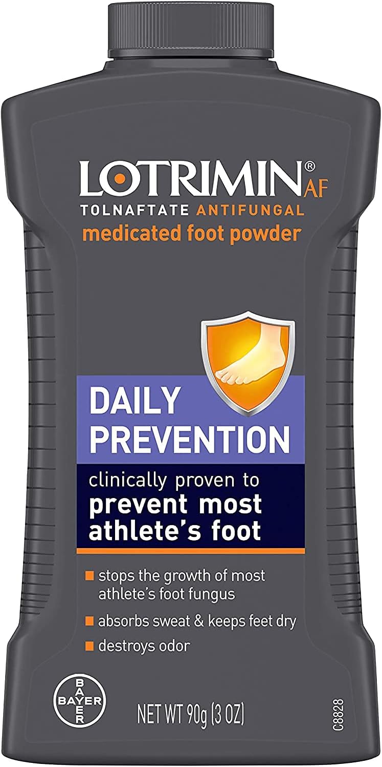 Lotrimin Athlete’s Foot Daily Prevention – Botella de polvo medicada para pies, 3 onzas, paquete de 4