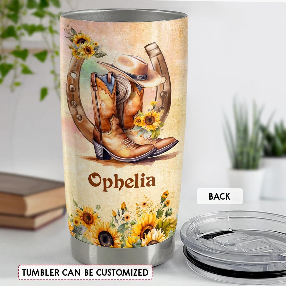 SANDJEST Vaso personalizado de acuarela de caballo de 20 onzas, 30 onzas, vasos aislados con tapa, taza de viaje para café, taza para mujeres y