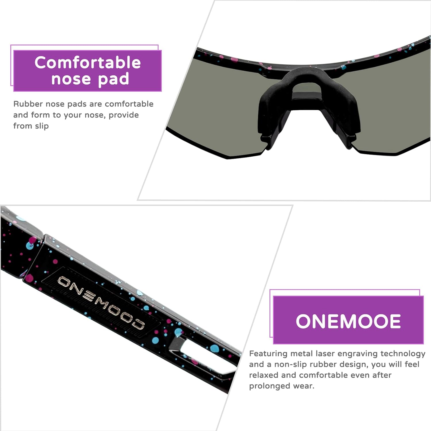 QLIFE Gafas de sol polarizadas para hombres y mujeres, protección UV400, gafas deportivas para jóvenes, gafas para béisbol y correr