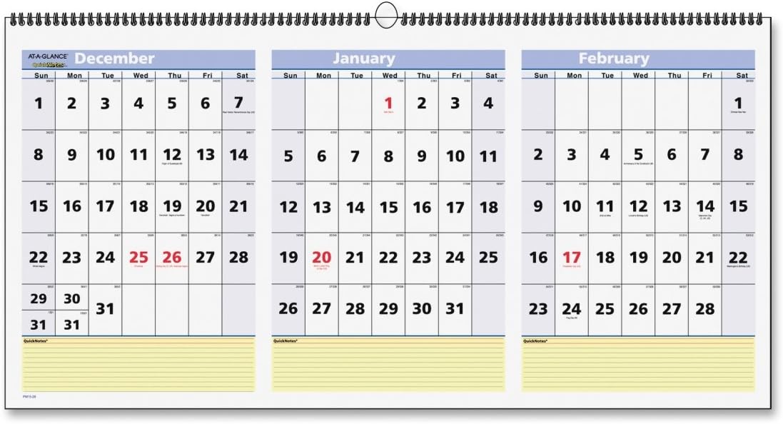 AT-A-GLANCE PM15-28-20 2020 24 x 12 Horizontal de 3 meses