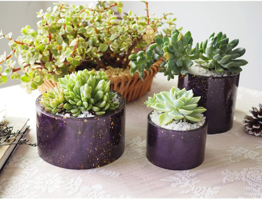 Molde redondo de resina para maceta, molde de resina cilíndrica de silicona, para bricolaje, macetas de jardinería, manualidades, decoración del