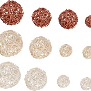 12 bolas decorativas de mimbre tejidas a granel grandes para decoración de tazones de ratán azul, bolas tejidas de ratán, ventana de flores, relleno 12 bolas decorativas de mimbre tejidas a granel grandes para decoración de tazones de ratán azul, bolas tejidas de ratán, ventana de flores, relleno