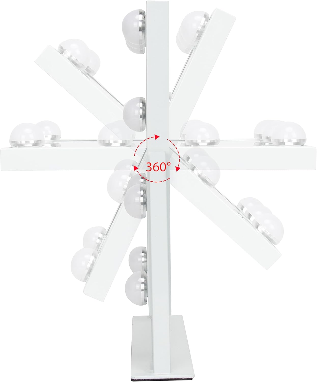 Espejo de tocador con luces, espejo de maquillaje con 9 bombillas LED para escritorio de maquillaje, espejo de maquillaje iluminado, 3 colores